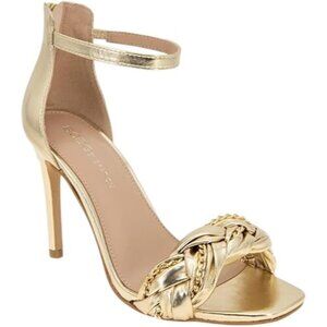 BCBGeneration Womens Faux Leather Ankle Strap Heels